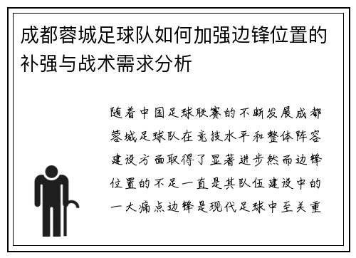 成都蓉城足球队如何加强边锋位置的补强与战术需求分析
