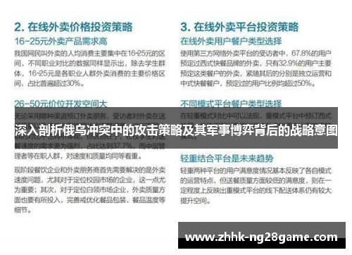 深入剖析俄乌冲突中的攻击策略及其军事博弈背后的战略意图